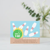 Modern Bowling Birthday Party Kaart (Staand voorkant)