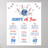 Modern Bowling Kids Verjaardag Milestone Poster (Voorkant)