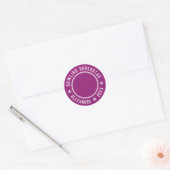 Modern Bowling Superstar Paarse Roze Naam Foto Ronde Sticker (Envelop)