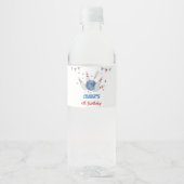 Modern Bowling Verjaardag Party Water Bottle Label Waterfles Etiket (Voorkant)