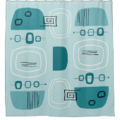 Modern Bowls uit de Mideeuw en Stones Turquoise Douchegordijn (Voorkant)