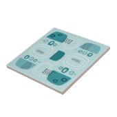 Modern Bowls uit de Mideeuw en Stones Turquoise Tegeltje (Zijkant)