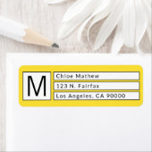 Modern Box Monogram Geel, B&W Retouradres Etiket (Insitu)
