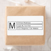 Modern Box Monogram zwart-wit retouradres Etiket (Insitu)