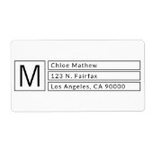 Modern Box Monogram zwart-wit retouradres Etiket (Voorkant)