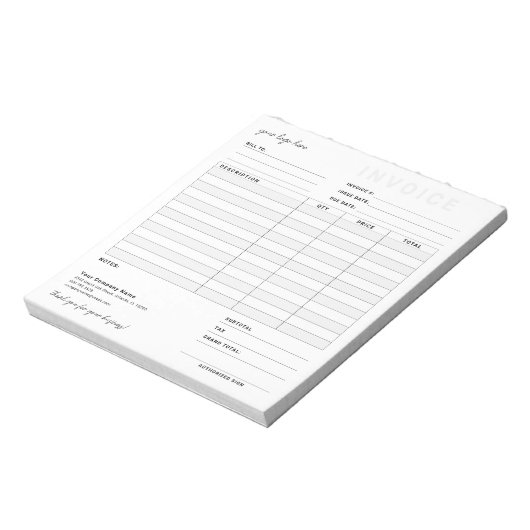 Modern Box Zakelijke Factuur Bestelling Verkoopbon Notitieblok (Linkerzijde)