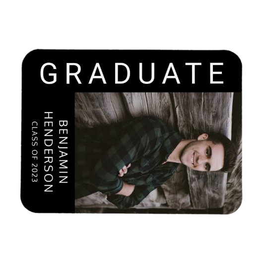 Modern Boy Afstuderen Foto Magneet (Horizontaal)