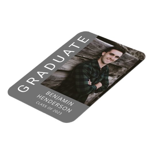 Modern Boy Afstuderen Foto Magneet (Linkerzijde)