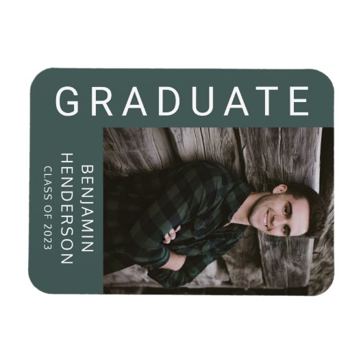 Modern Boy Afstuderen Foto Magneet (Horizontaal)