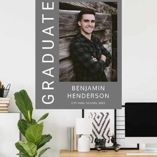 Modern Boy Afstuderen Foto Poster (Thuiskantoor)