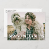 Modern Boy Afstuderen van de Bekleding van de Teks Aankondigingskaart (Voorkant / Achterkant)