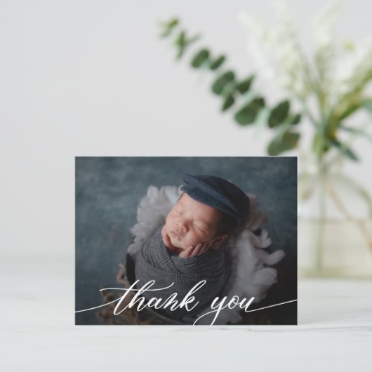 Modern Boy Baby shower Dank u Briefkaart (Staand voorkant)