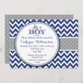Modern Boy Baby shower Invitation, het is een jong Kaart (Voorkant / Achterkant)