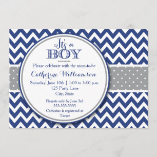 Modern Boy Baby shower Invitation, het is een jong Kaart