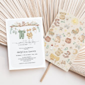 Modern Boy Baby shower Kinderkamer Kleding Uitnodi Kaart