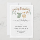 Modern Boy Baby shower Kinderkamer Kleding Uitnodi Kaart (Voorkant)