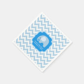 Modern Boy Blue Elephant Baby shower Chevron Servet (Hoek)
