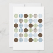 Modern Boy Dot Baby shower nodigt Blue Green Brown Kaart (Achterkant)