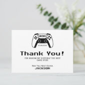 Modern Boy Gamer Kids Birthday Party Bedankkaart (Staand voorkant)