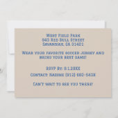 Modern Boy Goal Post Voetbal Verjaardag Uitnodigin Kaart (Achterkant)