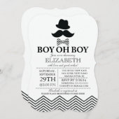Modern Boy Little Man Mustache Baby shower Kaart (Voorkant / Achterkant)