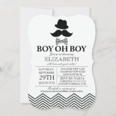 Modern Boy Little Man Mustache Baby shower Kaart (Voorkant)