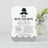 Modern Boy Little Man Mustache Baby shower Kaart (Staand voorkant)