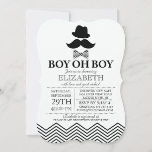 Modern Boy Little Man Mustache Baby shower Kaart