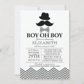 Modern Boy Little Man Mustache Baby shower Kaart (Voorkant)