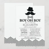 Modern Boy Little Man Mustache Baby shower Kaart (Voorkant / Achterkant)