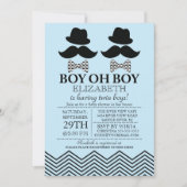 Modern Boy Little Man snor TWINS Baby shower Kaart (Voorkant)