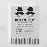 Modern Boy Little Man snor TWINS Baby shower