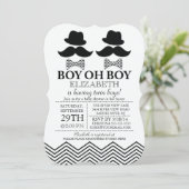Modern Boy Little Man snor TWINS Baby shower Kaart (Staand voorkant)