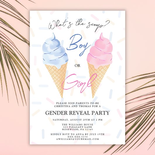 Modern Boy of Girl Ice-Cream Geslacht Onthullen Kaart