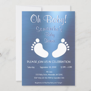 Modern Boy Oh Baby shower Baby Feet Kaart