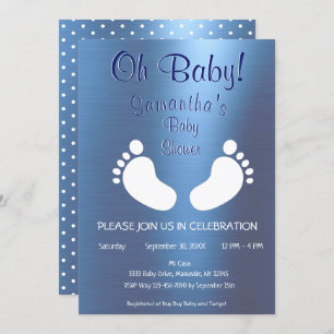 Modern Boy Oh Baby shower foot Print Kaart