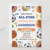 Modern Boys Sports Balls All Star Kids Birthday Kaart (Voorkant)