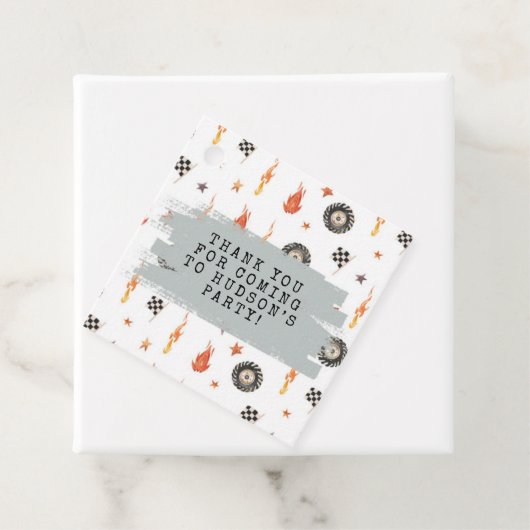  Modern Boys Trucks Racing Checkers Bedankjes Labels (In situ)