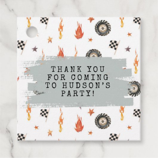  Modern Boys Trucks Racing Checkers Bedankjes Labels (Voorkant)