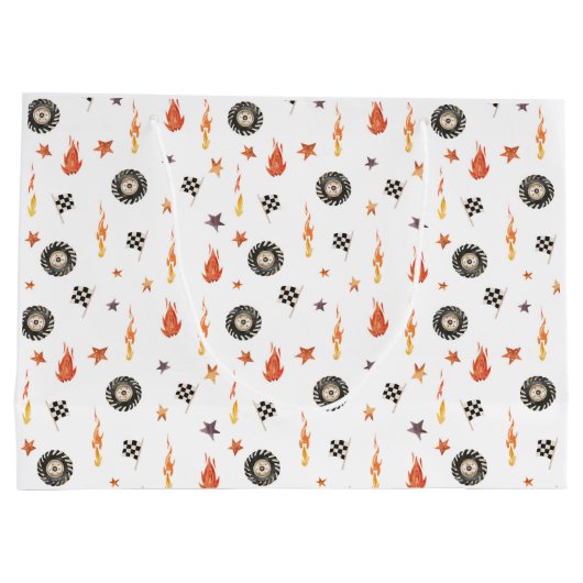 Modern Boys Trucks Racing Checkers Waterverf Groot Cadeauzakje (Achterkant)