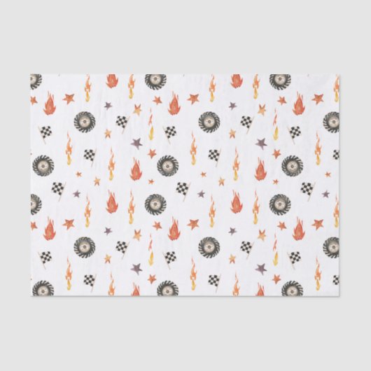 Modern Boys Trucks Racing Checkers Waterverf Tissuepapier (Voorkant)