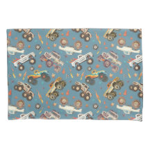 Modern Boys Waterverf Monster Trucks Pattern