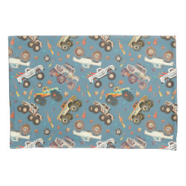 Modern Boys Waterverf Monster Trucks Pattern Kussensloop