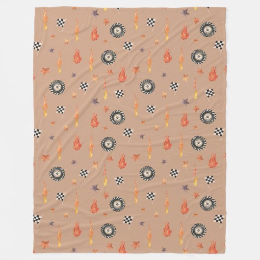 Modern Boys Waterverf Truck Racing Banden Auto's T Fleece Deken (Voorkant)