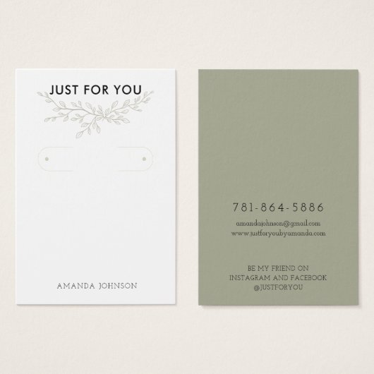 Modern Branch Earthy Hoop Earring Display Kaart (Voorkant /achterkant)