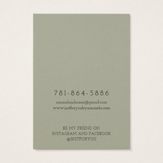 Modern Branch Earthy Hoop Earring Display Kaart (Achterkant)