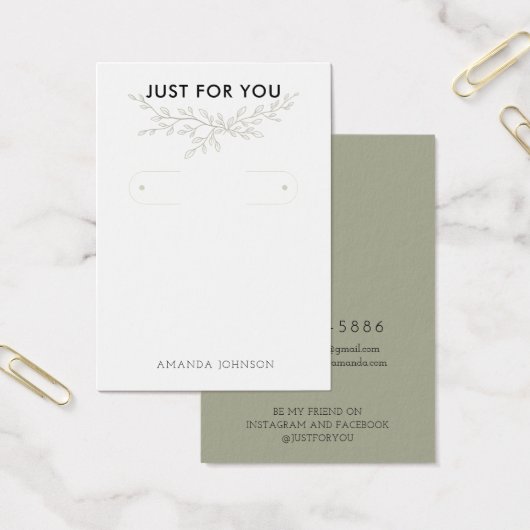 Modern Branch Earthy Hoop Earring Display Kaart (Kantoor)