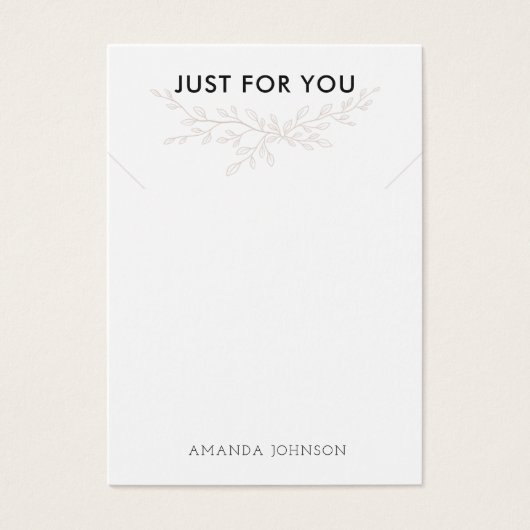 Modern Branch Earthy Necklace Display Card Visitekaartje (Voorkant)