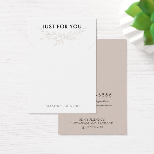 Modern Branch Earthy Necklace Display Card Visitekaartje (Bureau)