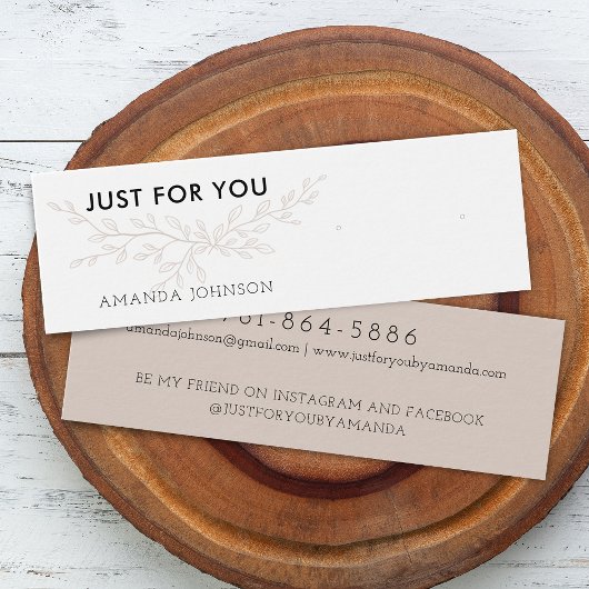 Modern Branch Earthy Stud Verdien Display Card Mini Visitekaartjes